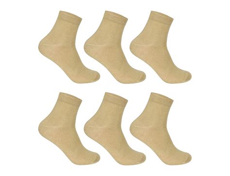 Men's Ankle Length Cotton Khaki Socks (Pack of 6)(Free size) : Amazon ...