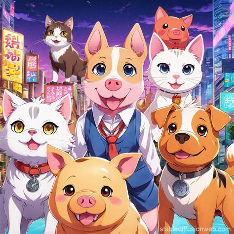 Stable Diffusion Prompts Cartoon Animals 的图像结果