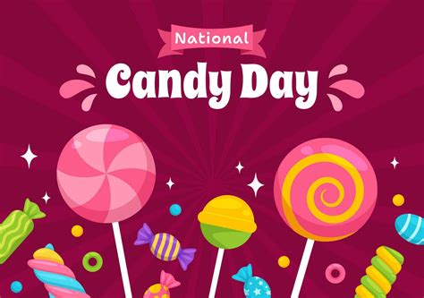 National Candy Day Vector Illustration with Different Types of Candies ...