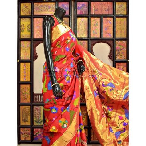 Exclusive All Over Brocade Paithani Navy Blue Silk-Silk