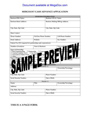 MERCHANT CASH ADVANCE APPLICATION - Fill and Sign Printable Template Online