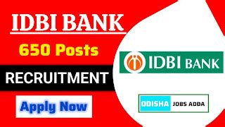 IDBI Bank Recruitment 2025 ! Apply Online For 650 JAM Posts ! Bank Job ...