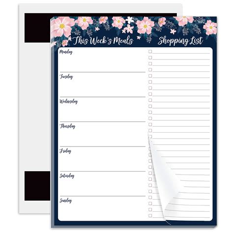 Magnetic Weekly Meal Planner Notepad - 7 in × 9 in, Meal Planning Pad ...
