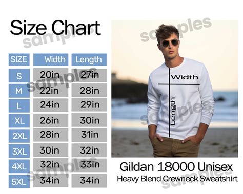 Buy Gildan Size Chart 18000, 18000 SIZE CHART, Sweatshirt Size Chart ...