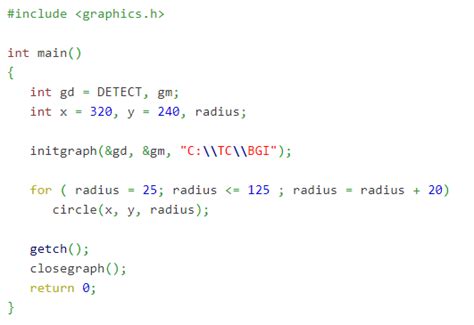 Graphics Program in C Code On vs Code 的图像结果