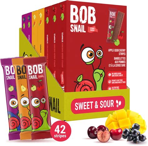 Bob Snail Fruit Leather Sweet & Sour Family Pack - Nut free fruit Roll ...