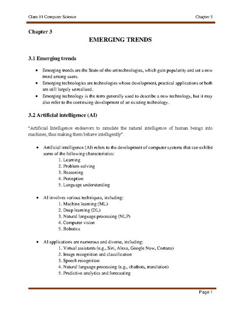 Chapter 3 - Emerging Trends in Technology: AI, Big Data, and More - Studocu