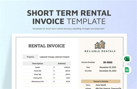Editable Rent Invoice Templates in Excel to Download