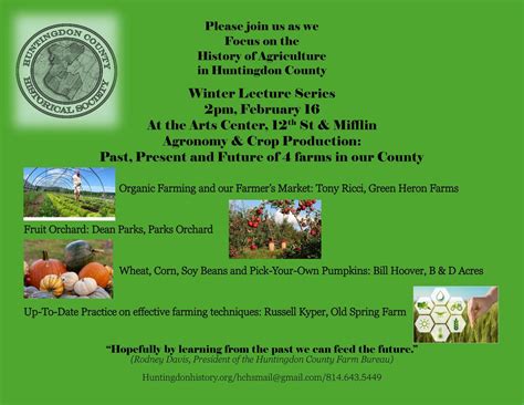 WINTER LECTURE SERIES #2 - AGRONOMY AND CROP PRODUCTION, 313 12th St ...