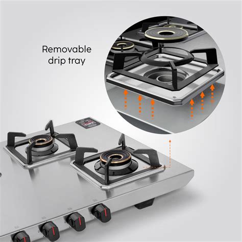 Buy Gas Stove 4 Burner Ultra Tuff Stainless Steel Online | Glen