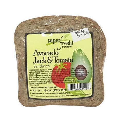 Superfresh! Avocado, Jack and Tomato Sandwich (8 oz) Delivery or Pickup Near Me - Instacart