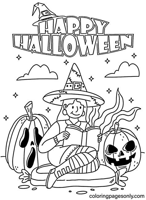 Free Happy Halloween Printable Coloring Pages! Fun Designs - Printables ...