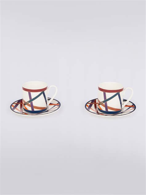 Nastri Set of 2 coffee cups & saucers Multicoloured | Missoni