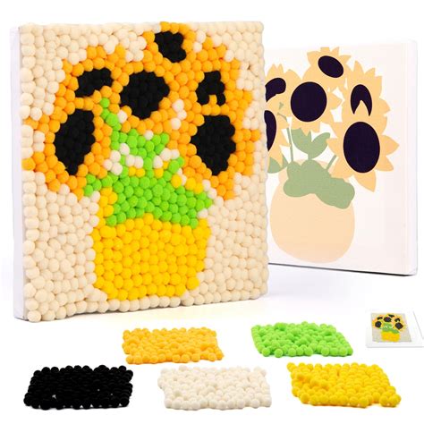 Amazon.com: Pom Pom Painting Art Kit for Beginners, Perfect Craft ...