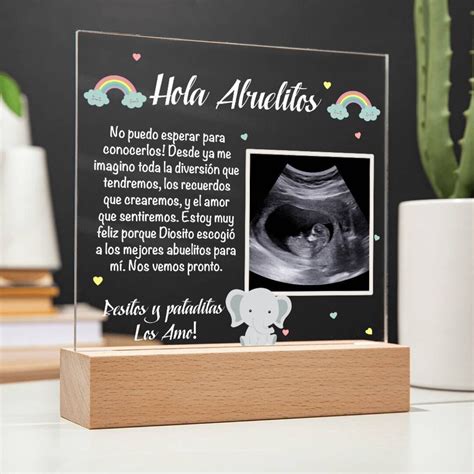 Spanish Pregnancy Announcement Plaque: Ultrasound Gift for Abuelos - Etsy