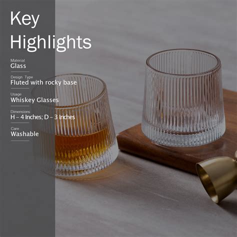Buy Fluted Scotch Glasses Set of 6 Online in India - Nestroots