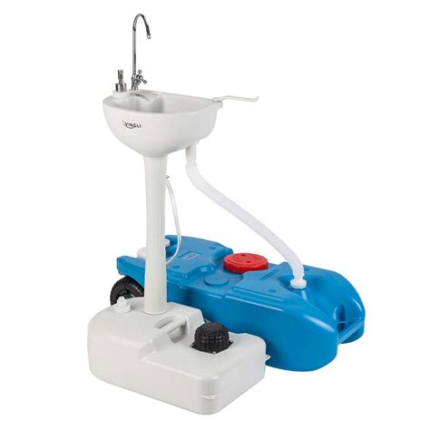 VINGLI Upgraded Portable Sink and Tote Water Tank Combo| 5 Gal Self ...