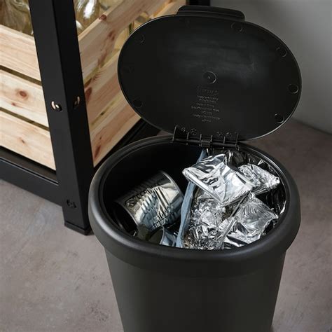 HÖLASS bin with lid, black, 8 l (2 gallon) - IKEA