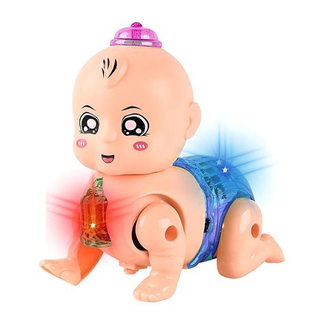 Buy WISHKEY Plastic Cute Crawling Baby Toy for Kids, Battery Operated ...
