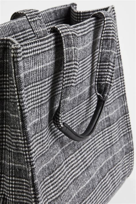 - Flannel shopper - Grey/Checked - Ladies | H&M IN