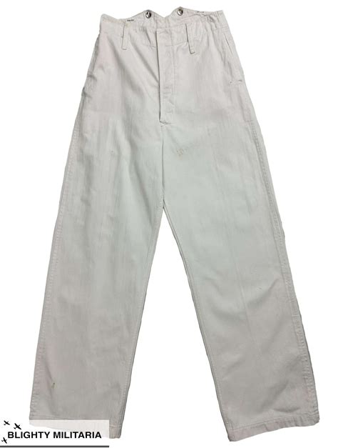 Original 1940s Royal Navy White Fatigue Work Trousers - Size 29x31.5 in ...