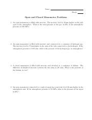 Image result for Open Manometer Problems