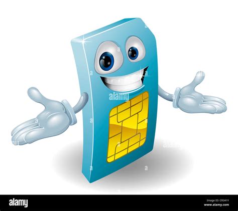A mobile phone subscriber identity module card mascot Stock Photo - Alamy
