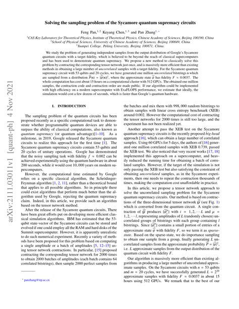 Image result for sycamore quantum algorithm