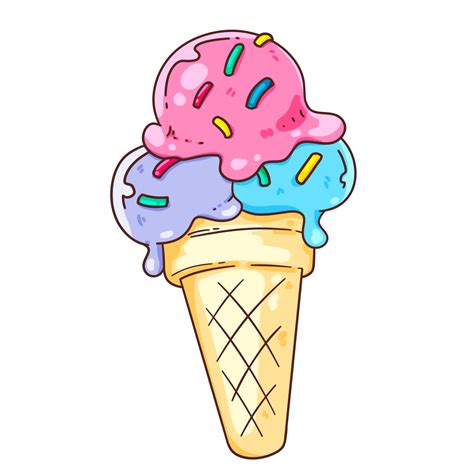 Download Summer Cartoon Clipart Sticker Ice Cream Isolated for free ...