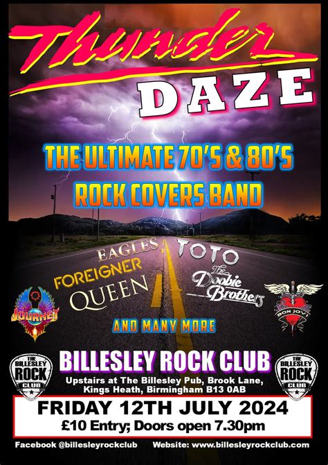 Thunder Daze - the ultimate 70s & 80s Rock Covers Band - £10 OTD ...