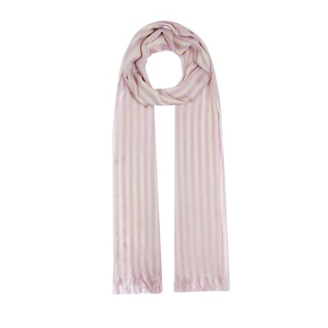 Lilac Striped Silk Scarf Shawl |Ipekevi