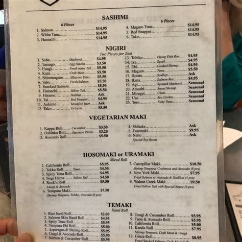 TATSU SUSHI, Walnut Creek - Menu, Prices & Restaurant Reviews - Tripadvisor