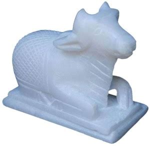 TANISHKA CREATIONS White Marble Nandi 6 cm Decorative Showpiece - 5 cm ...