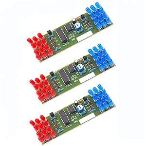 DORHEA 3 Set LED Flashing Lights Practice Board - NE555 CD4017 IC Kits ...