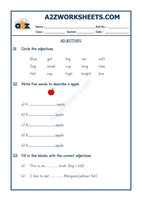 Image result for TES Adjectives Worksheet