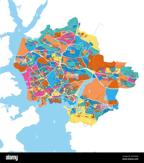 Plymouth, South West England, England colorful high resolution vector ...