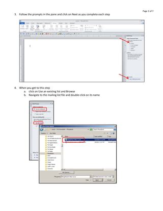 Image result for Microsoft 2010 Mail Merge Tutorial
