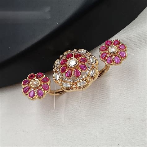NAFJ Royal Pota Stone And Austrian Stone Statement Finger Ring ...
