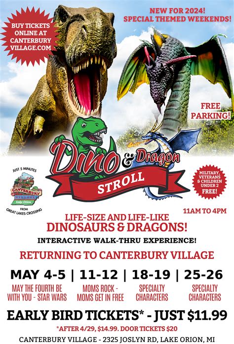 Dino & Dragon Stroll – Canterbury Village – Lake Orion