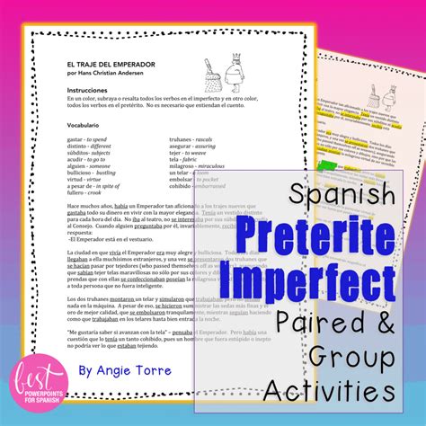 Spanish Preterite Imperfect Paired and Group Listening and Speaking ...