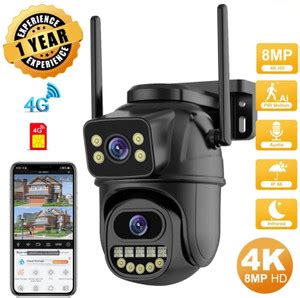 AVOIHS 4G SIM Camera 1080p Dual Lens 360° Dual Screen PTZ IP TwoWay ...