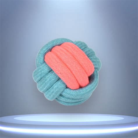 Skatrs Ball Shaped Rope Chew Toy for Dogs and Cats (Pink/Sky Blue ...