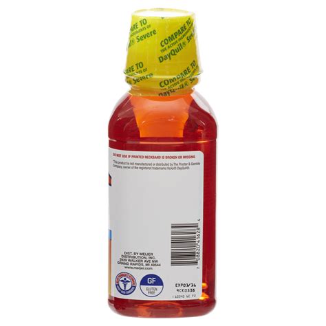 Meijer Severe Daytime Cold and Flu Relief, Liquid Cold Medicine 12 oz ...