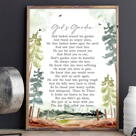 God's Garden Suffering Pain Funeral Poem Sympathy - Etsy