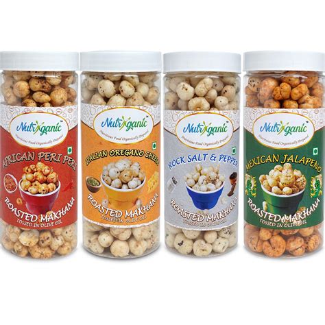 Buy Nutryganic Roasted Makhana African Peri Peri| Italian Oregano ...