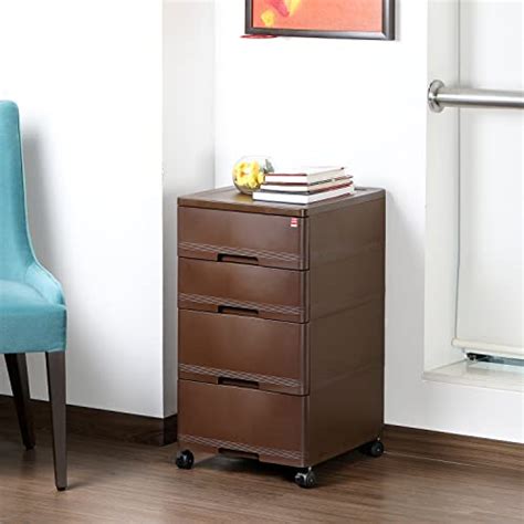 Cello Plastic matt finish Storewell Hinged Door Chest of Drawers (Ice