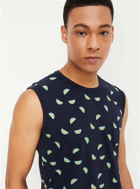 Buy Men All Over Printed Sleeveless T-shirt Online at just Rs. 399.0 ...