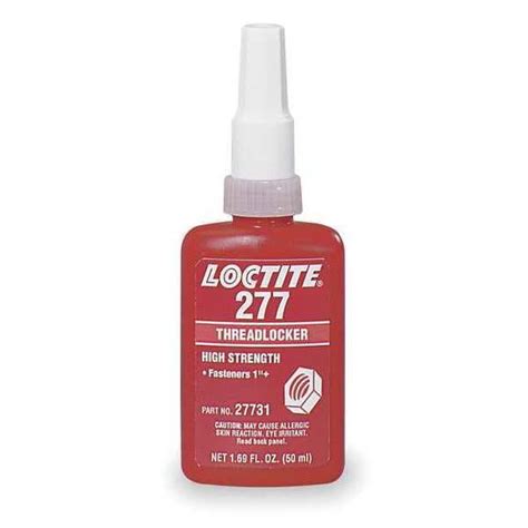 Loctite Threadlocker, LOCTITE 277, Red, High Strength, Liquid, 10 mL ...