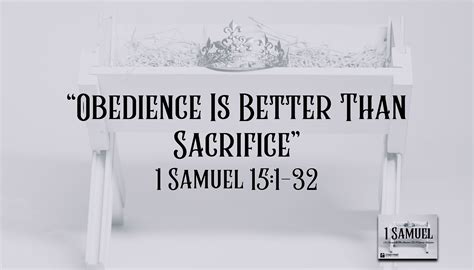 Shadow Kingdom- "Obedience Is Better Than Sacrifice" 1 Samuel 15:1-32 | Stoney Point Baptist Church