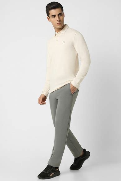 Buy Men Cream Solid Polo Neck T-shirt Online - 39622699 | Van Heusen